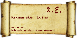 Krumenaker Edina névjegykártya